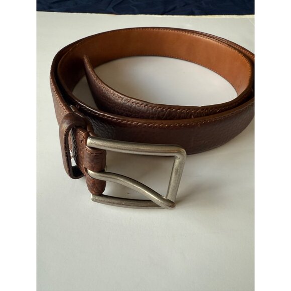 Mens Handcrafted Pebbled Leather Everyday Casual Dress Belt - Picture 1 of 9